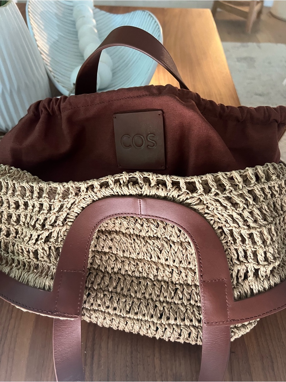 COS WOVEN STRAW TOTE BAG - Picture 7 of 9